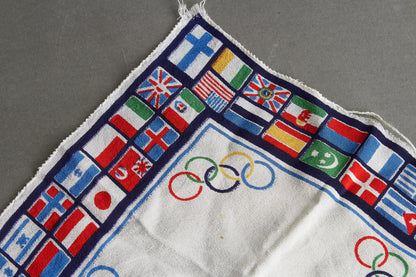 "Olympischen Spiele 1936 Berlin" Colorful remembrance Silk Scarf. Original.