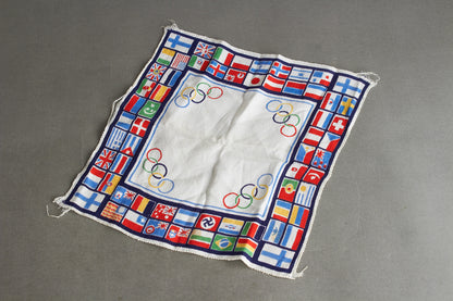 "Olympischen Spiele 1936 Berlin" Colorful remembrance Silk Scarf. Original.