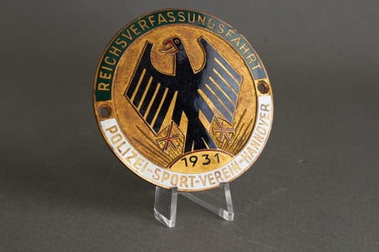 Polizei "Plakette" from 1931. Original.