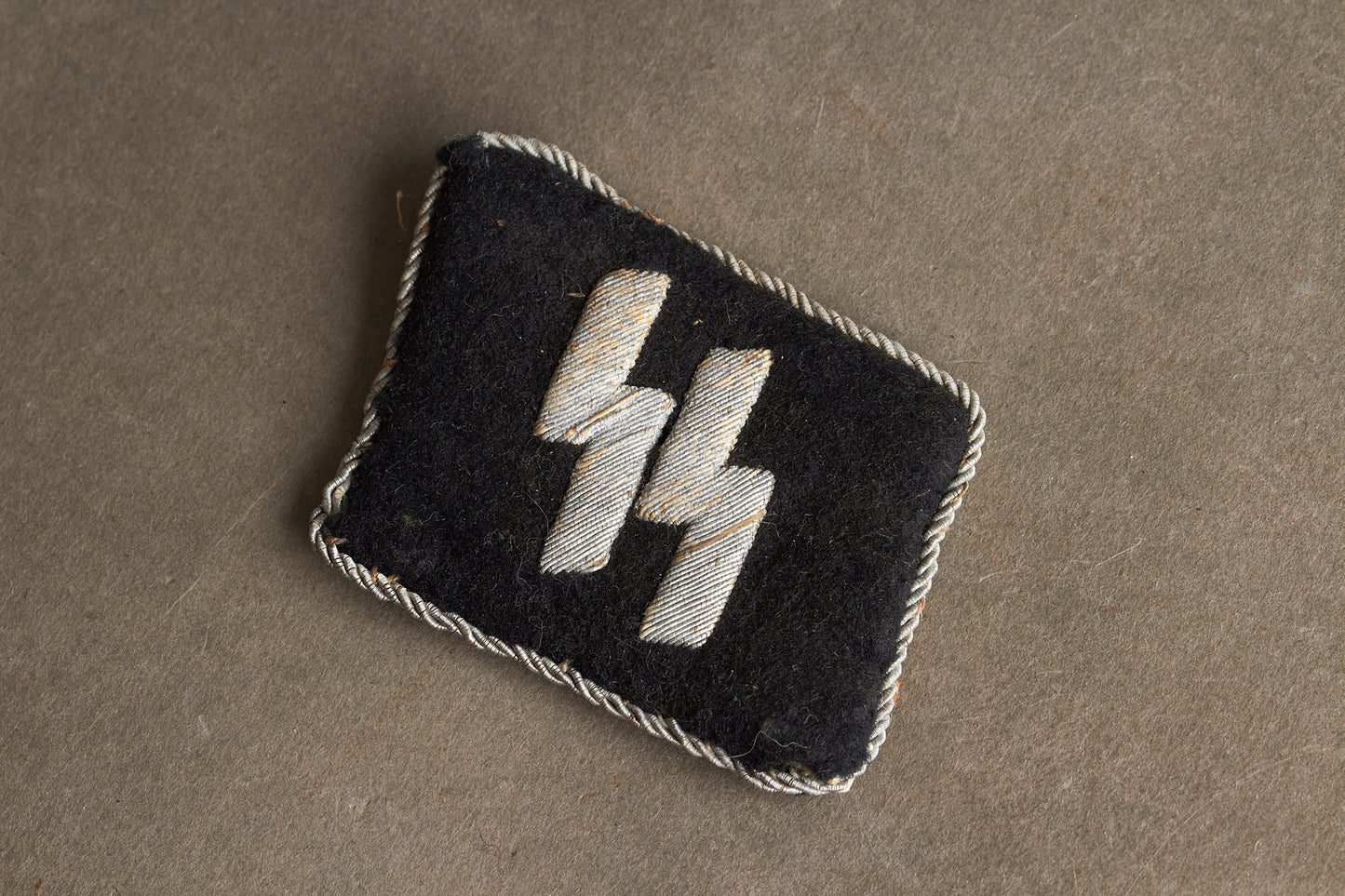 Waffen-SS Officer Collar tab. Tunic removed. Original.
