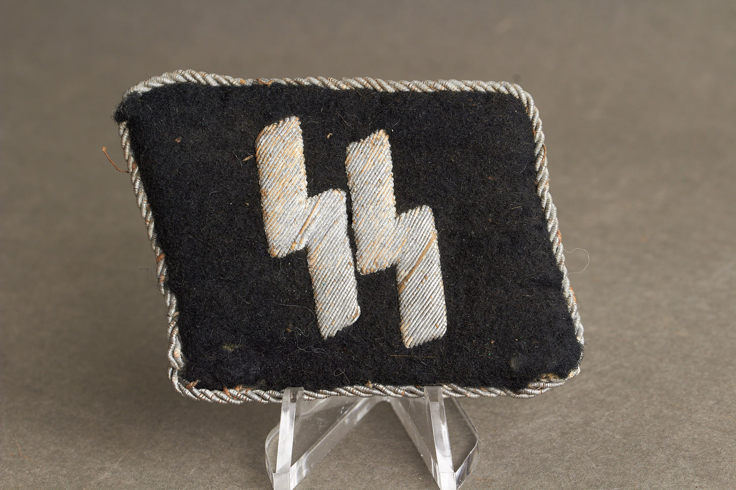 Waffen-SS Officer Collar tab. Tunic removed. Original.