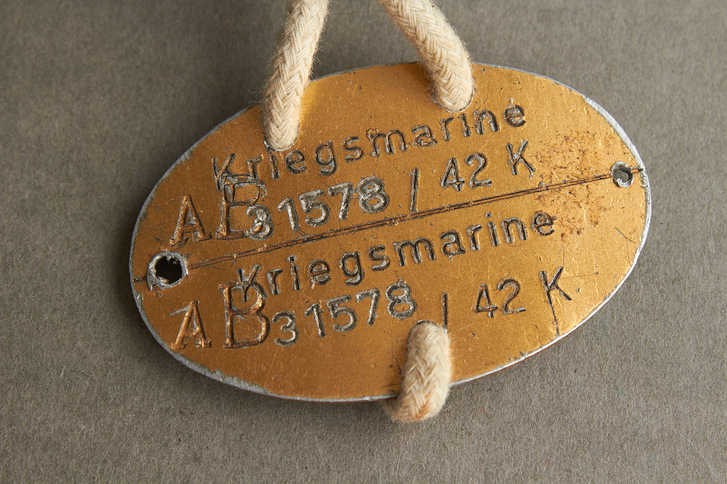 Kriegsmarine "Erkennungsmarken" Dog Tag. Original.
