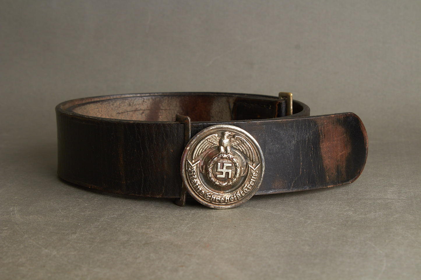 Early Waffen-SS Officer Belt and buckle. Marked "RZM SS 35/36". Nickel/silver construction. Original.