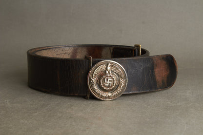 Early Waffen-SS Officer Belt and buckle. Marked "RZM SS 35/36". Nickel/silver construction. Original.