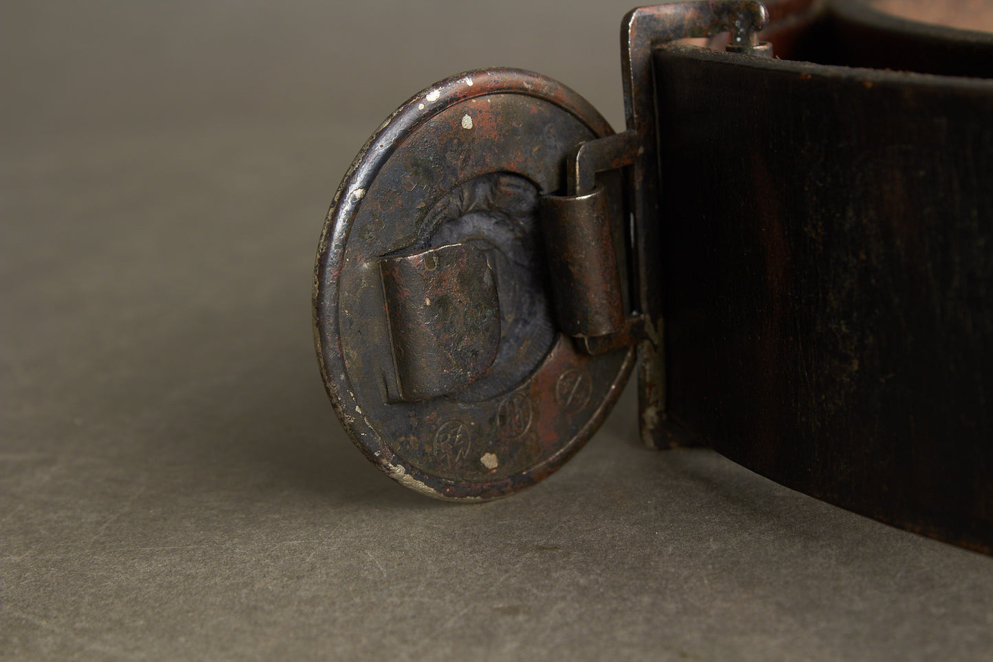 Early Waffen-SS Officer Belt and buckle. Marked "RZM SS 35/36". Nickel/silver construction. Original.