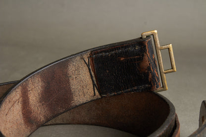 Early Waffen-SS Officer Belt and buckle. Marked "RZM SS 35/36". Nickel/silver construction. Original.