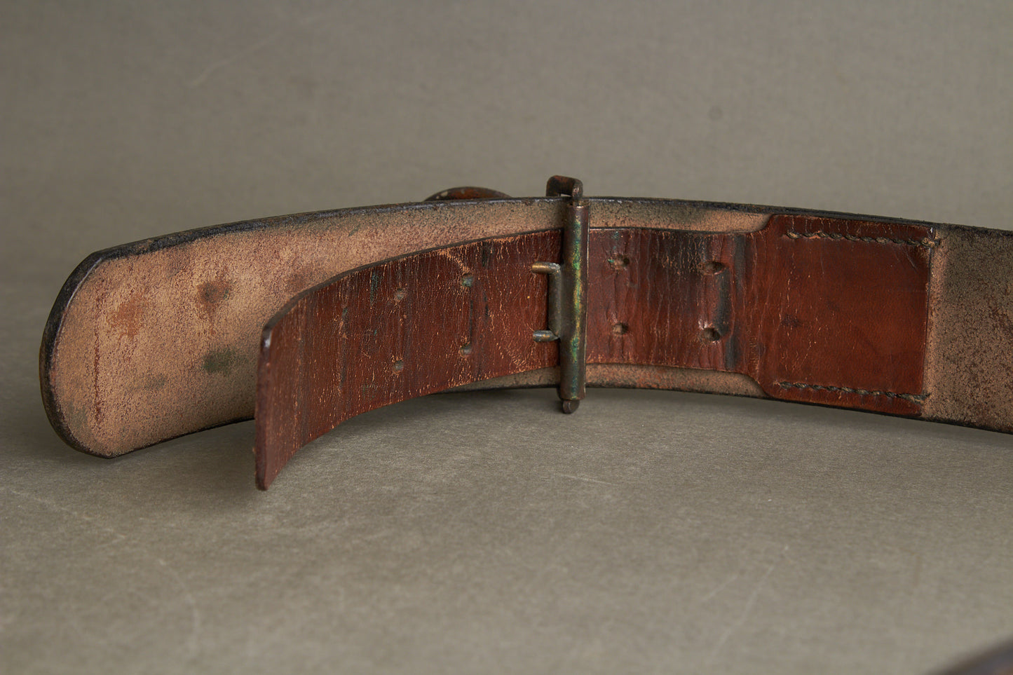 Early Waffen-SS Officer Belt and buckle. Marked "RZM SS 35/36". Nickel/silver construction. Original.