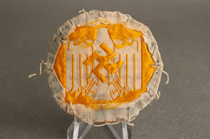 DRL Cloth "Leistungsabzeichen" in White. Tunic removed. Original.