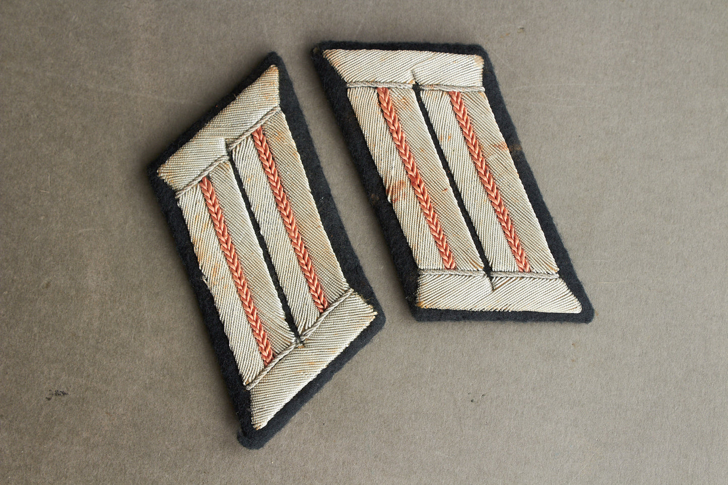 Wehrmacht Panzer Officer Collar tabs. Matching. Original.