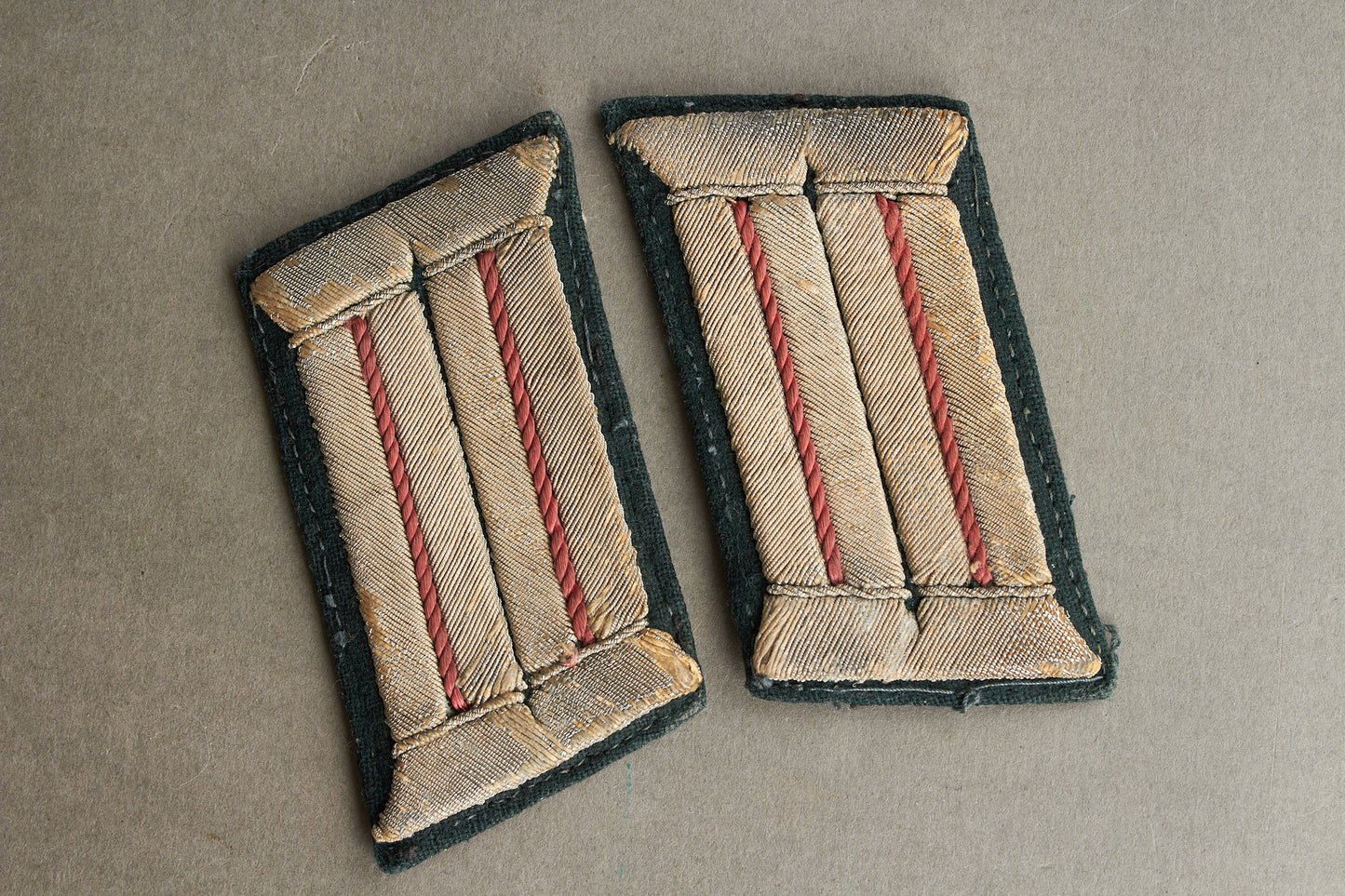 Wehrmacht Panzer Officer Collar Tabs. Matching. Tunic removed. Original.