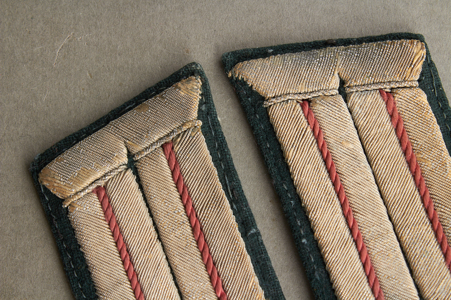 Wehrmacht Panzer Officer Collar Tabs. Matching. Tunic removed. Original.