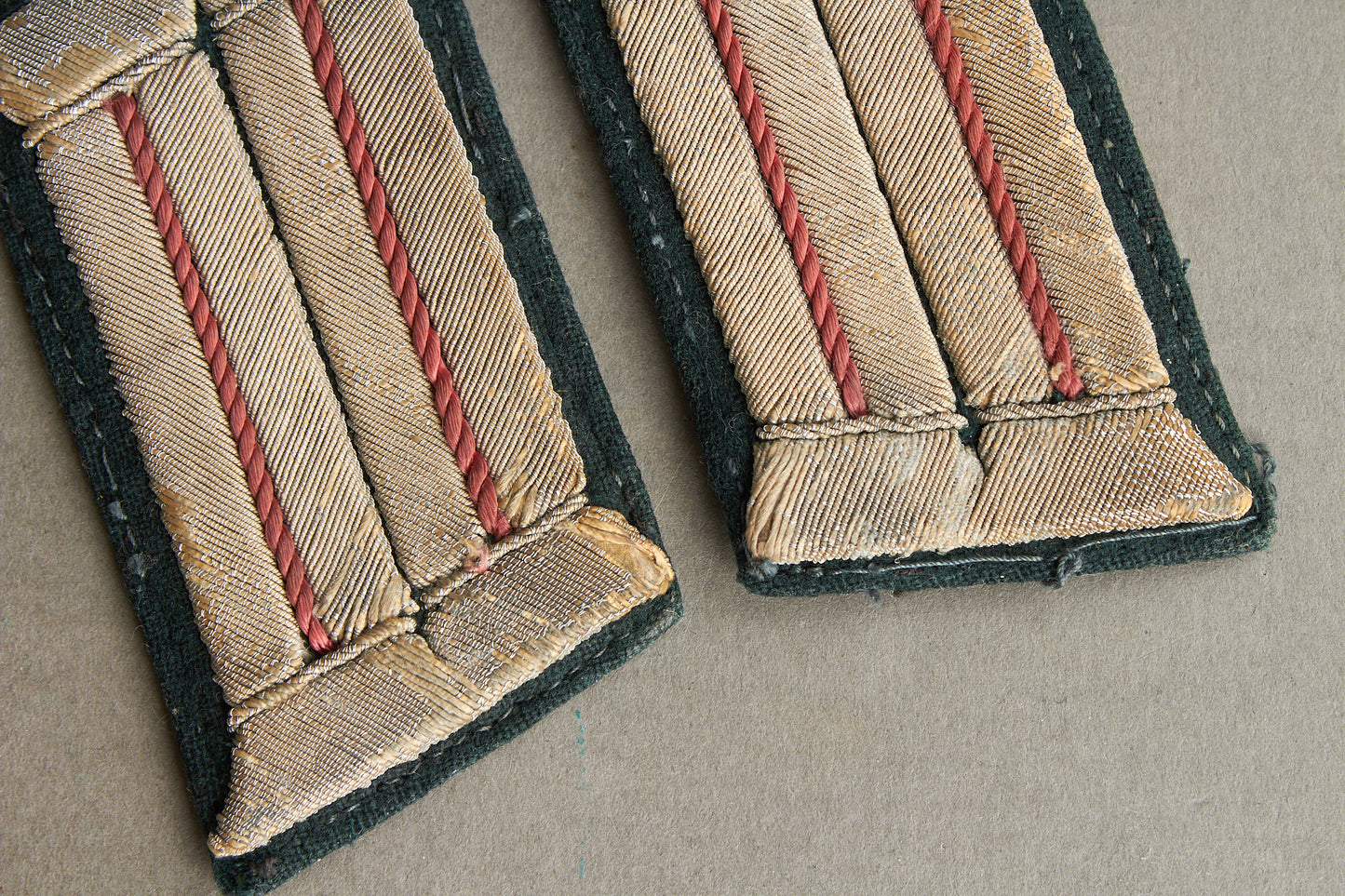 Wehrmacht Panzer Officer Collar Tabs. Matching. Tunic removed. Original.