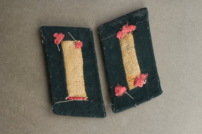 Wehrmacht Panzer Officer Collar Tabs. Matching. Tunic removed. Original.