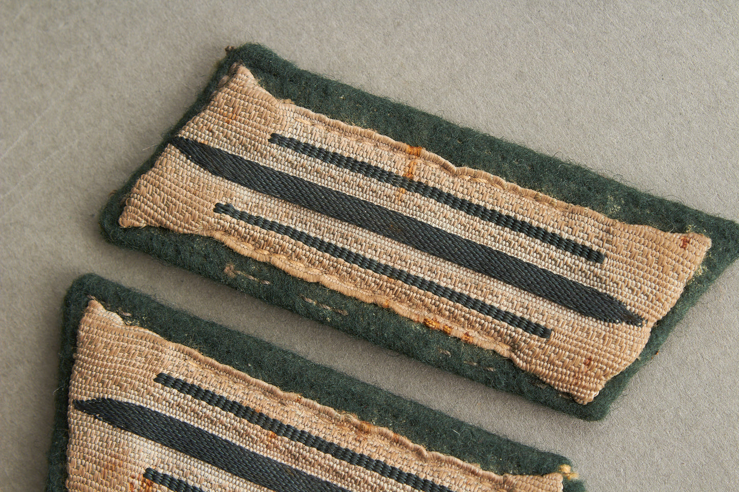 Wehrmacht Collar Tabs. Matching. Tunic removed. Original.