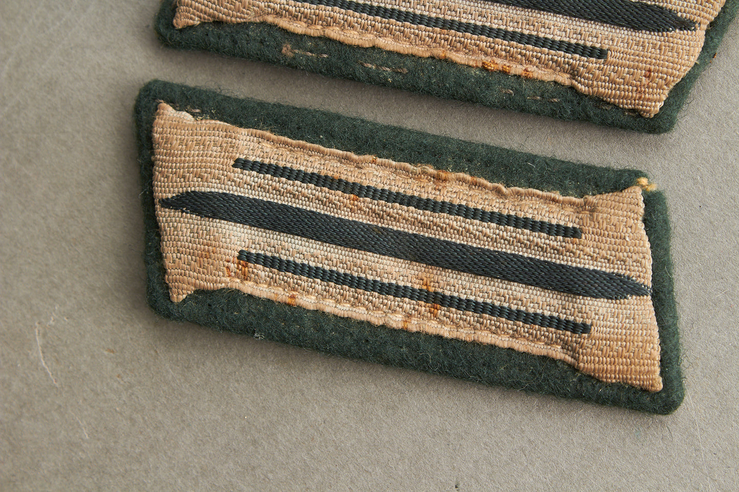 Wehrmacht Collar Tabs. Matching. Tunic removed. Original.