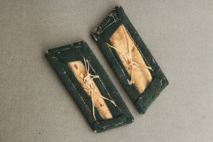 Wehrmacht Collar Tabs. Matching. Tunic removed. Original.