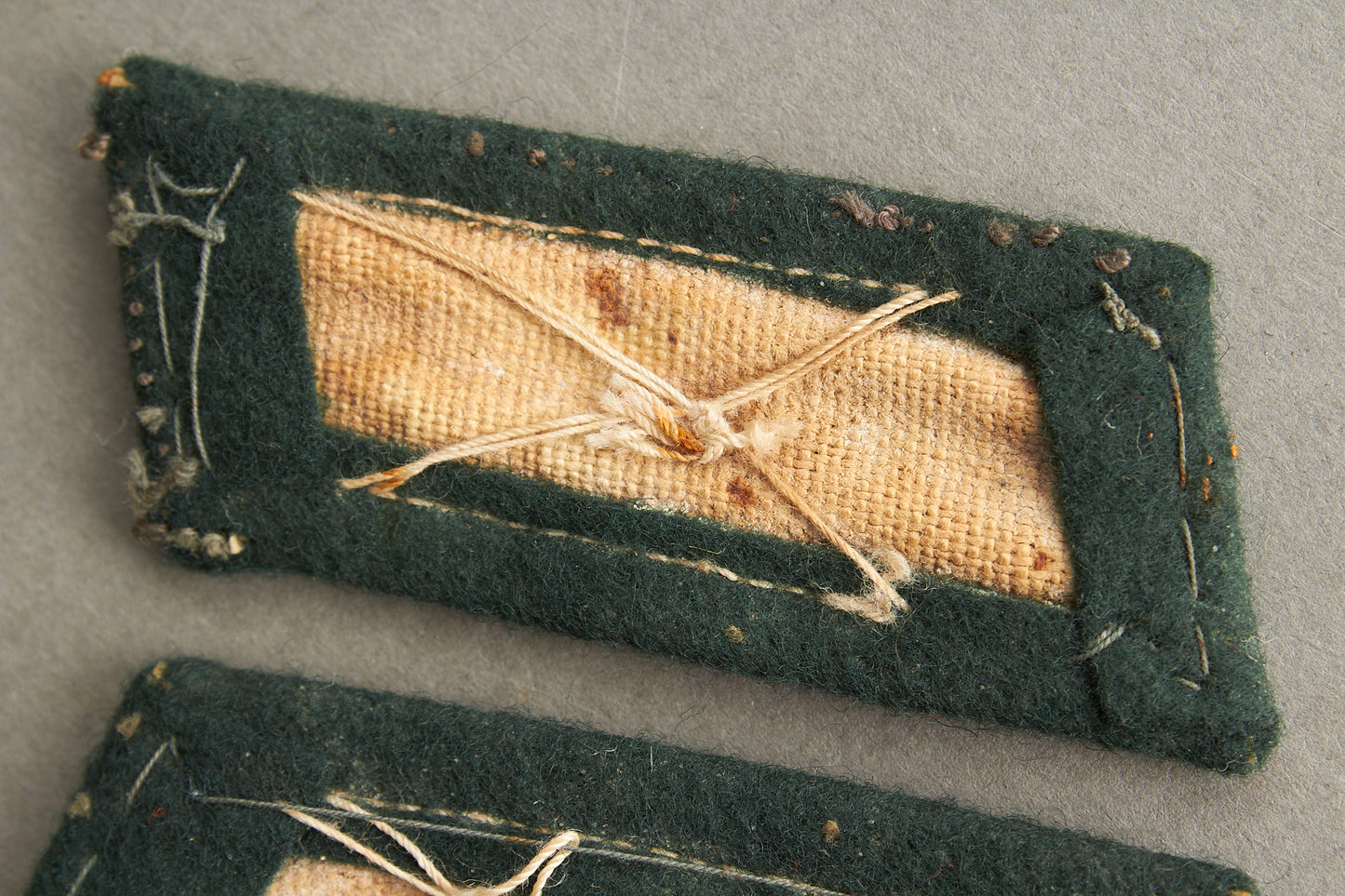 Wehrmacht Collar Tabs. Matching. Tunic removed. Original.