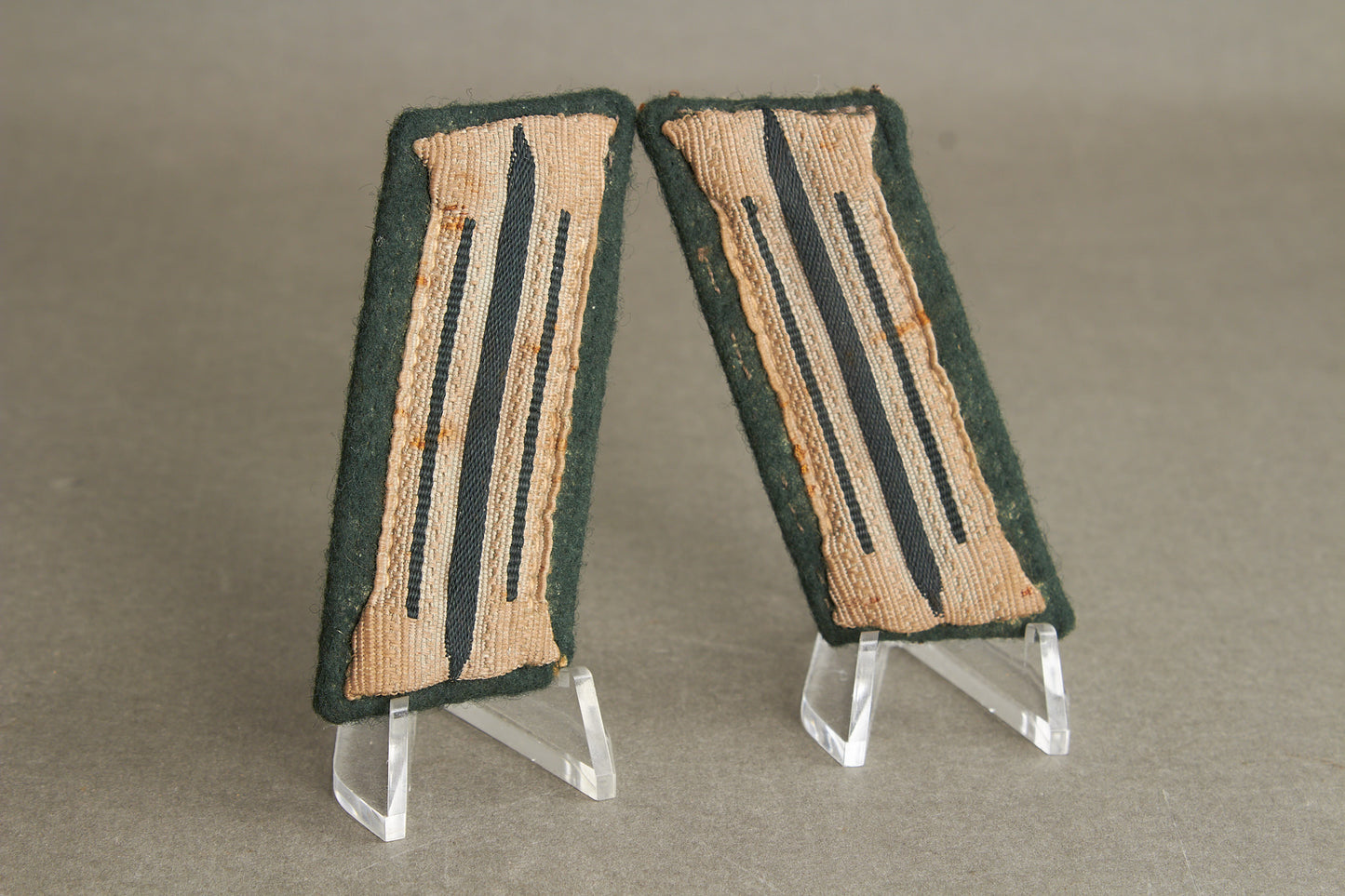 Wehrmacht Collar Tabs. Matching. Tunic removed. Original.