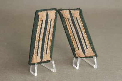 Wehrmacht Collar Tabs. Matching. Tunic removed. Original.