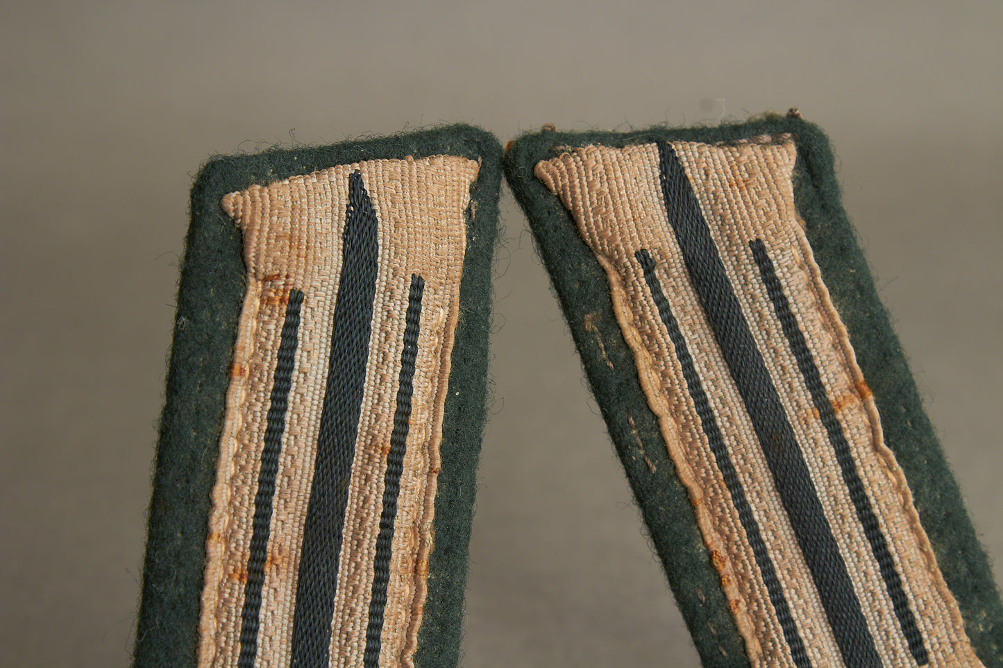 Wehrmacht Collar Tabs. Matching. Tunic removed. Original.