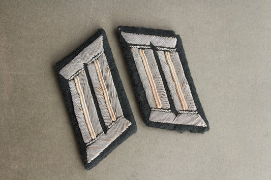 Wehrmacht Officer Collar Tabs. Matching. Tunic removed. Original.