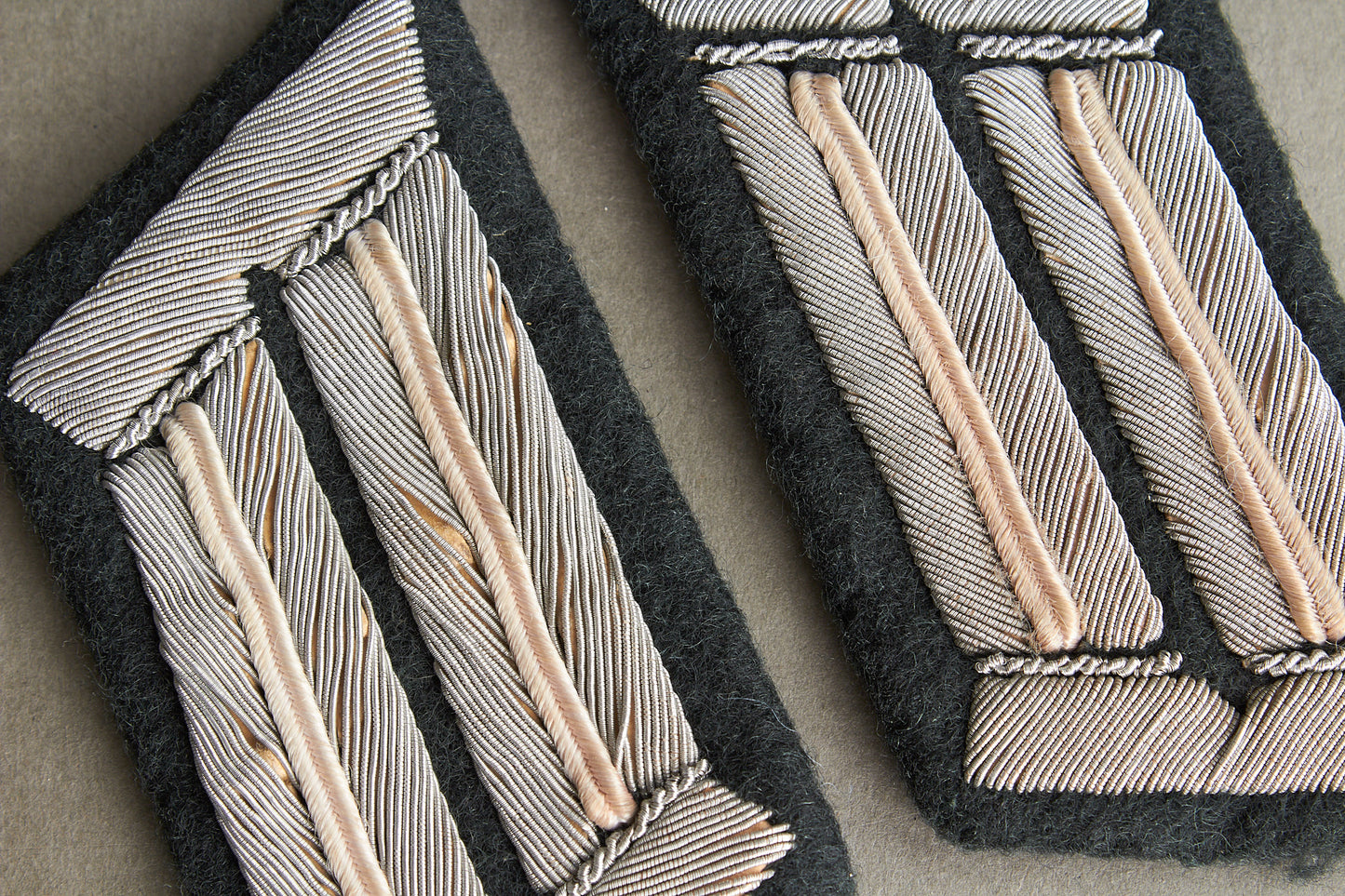 Wehrmacht Officer Collar Tabs. Matching. Tunic removed. Original.