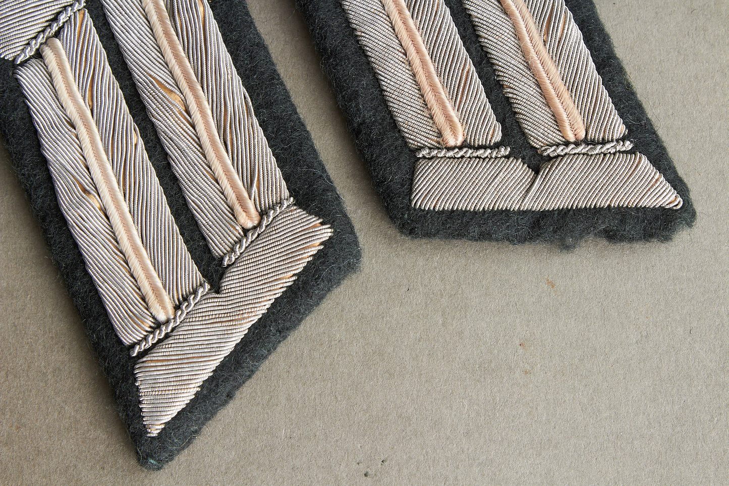 Wehrmacht Officer Collar Tabs. Matching. Tunic removed. Original.