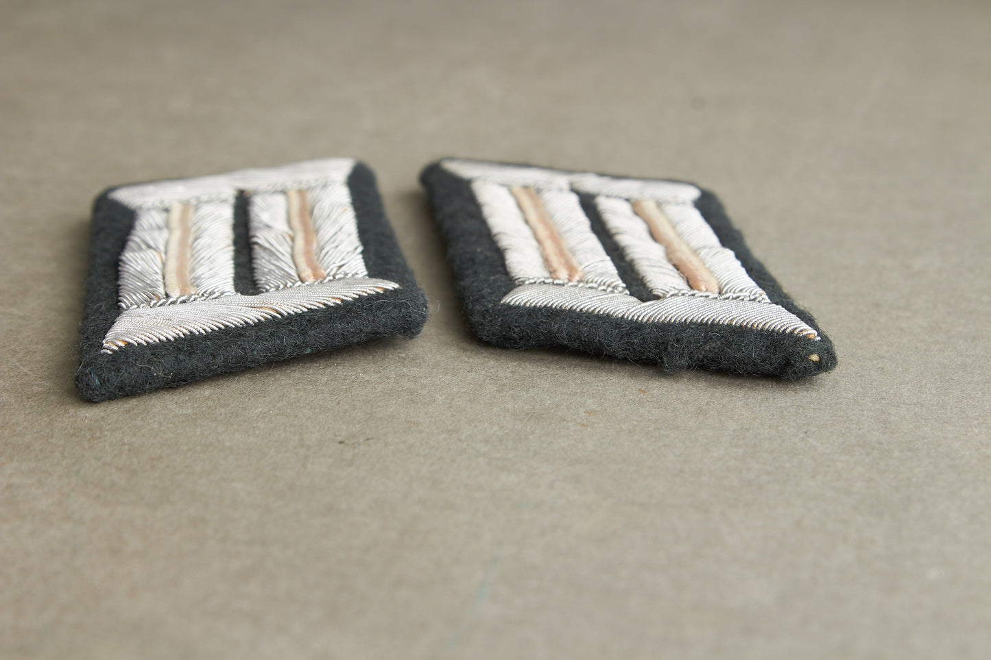 Wehrmacht Officer Collar Tabs. Matching. Tunic removed. Original.