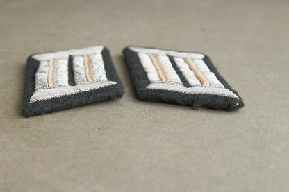 Wehrmacht Officer Collar Tabs. Matching. Tunic removed. Original.