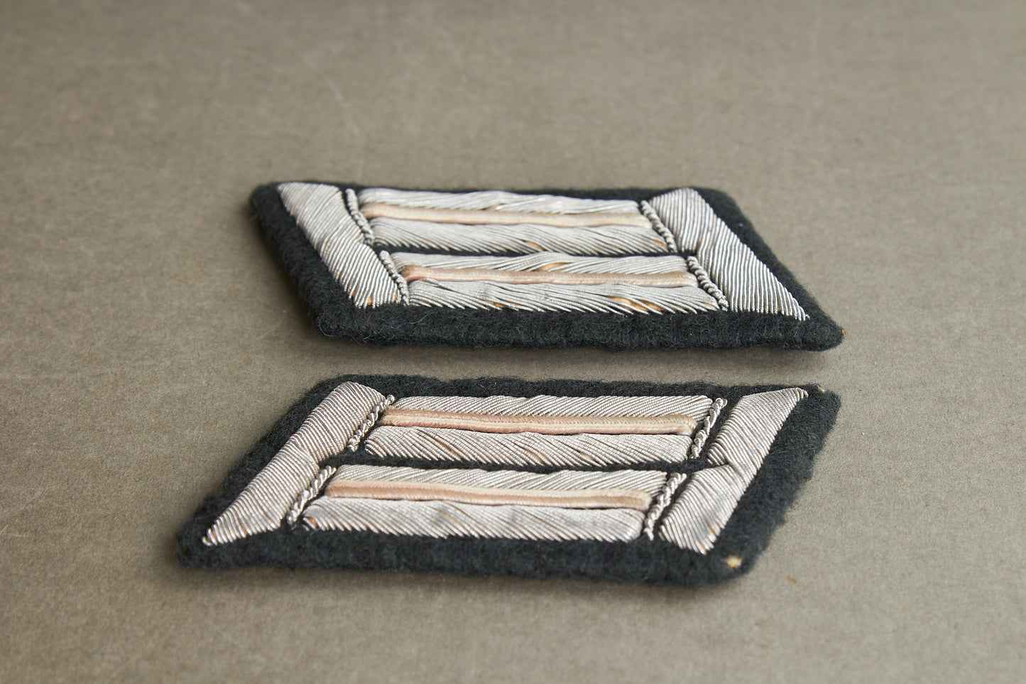 Wehrmacht Officer Collar Tabs. Matching. Tunic removed. Original.