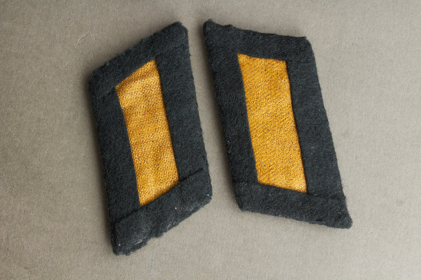 Wehrmacht Officer Collar Tabs. Matching. Tunic removed. Original.