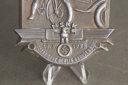 Early NSKK "Plakette" from 1935. Rare. Original.