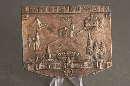 Early NSKK "Plakette" from 1935. Original.