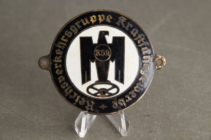 RVK (Reichsverkehrsgruppe Kraftfahrgewerbe) "Autoplakette". Original.