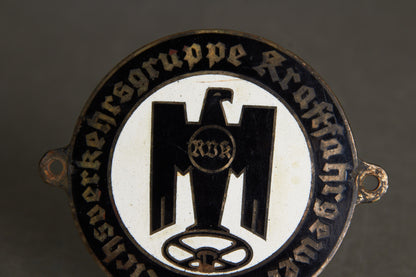 RVK (Reichsverkehrsgruppe Kraftfahrgewerbe) "Autoplakette". Original.