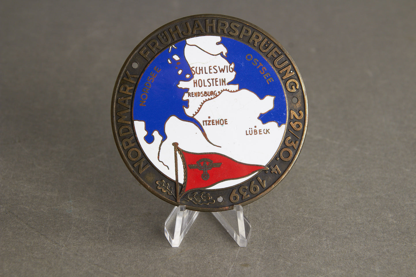 Early NSKK Nordmark Schleswig Holstein "Plakette" from 1939. Rare. Original.