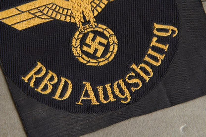Reichsbahn "RBD Augsburg" Sleeve Insignia. Original.