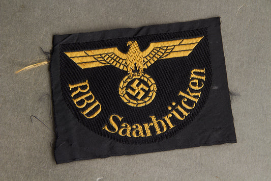 Reichsbahn "RBD Saarbrücken" Sleeve Insignia. Original.