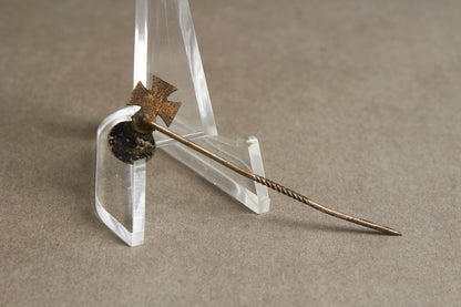 WW2 German Iron Cross & Wound badge miniature stickpin. Original.