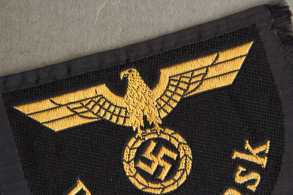 Reichsbahn "RVD Minsk" Sleeve Insignia. Rare. Original.