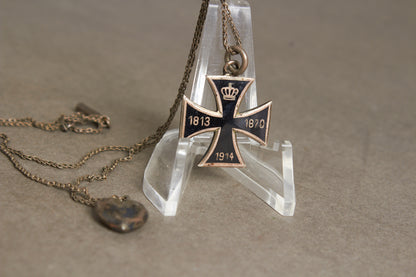 Patriotic Iron Cross Necklace. Original.