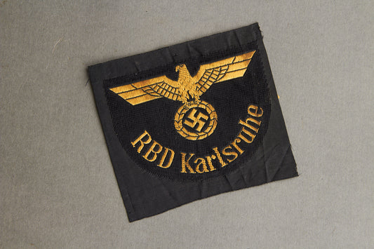 Reichsbahn "RBD Karlsruhe" Sleeve Insignia. Original.
