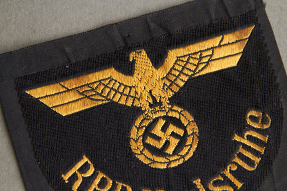 Reichsbahn "RBD Karlsruhe" Sleeve Insignia. Original.