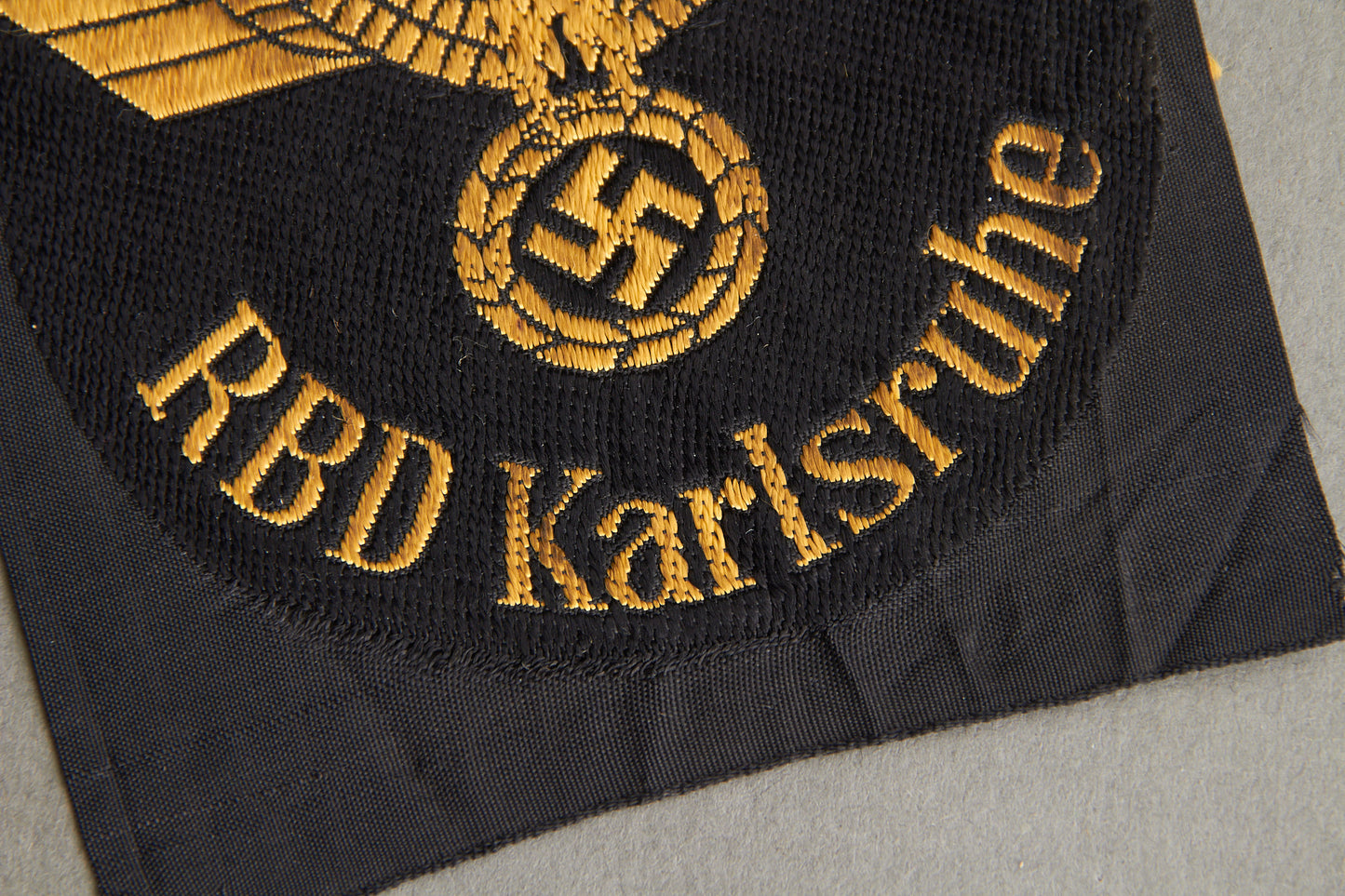 Reichsbahn "RBD Karlsruhe" Sleeve Insignia. Original.