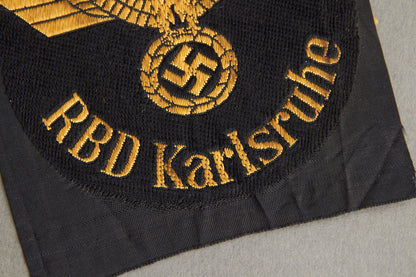 Reichsbahn "RBD Karlsruhe" Sleeve Insignia. Original.