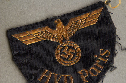 Reichsbahn "HVD Paris" Sleeve Insignia. Rare. Original.