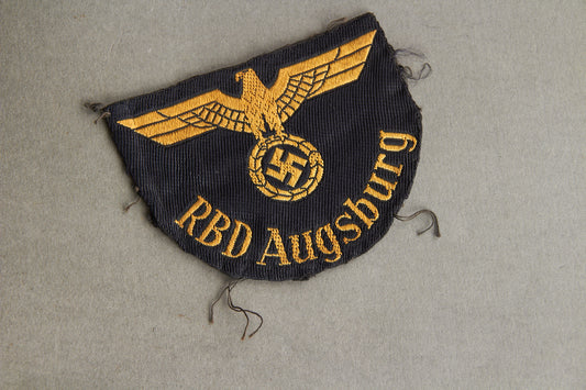 Reichsbahn "RBD Augsburg" Sleeve Insignia. Original.