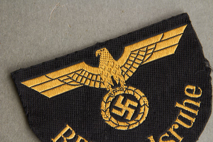 Reichsbahn "RBD Karlsruhe" Sleeve Insignia. Original.