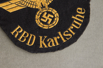 Reichsbahn "RBD Karlsruhe" Sleeve Insignia. Original.