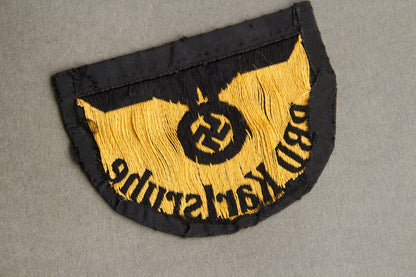 Reichsbahn "RBD Karlsruhe" Sleeve Insignia. Original.